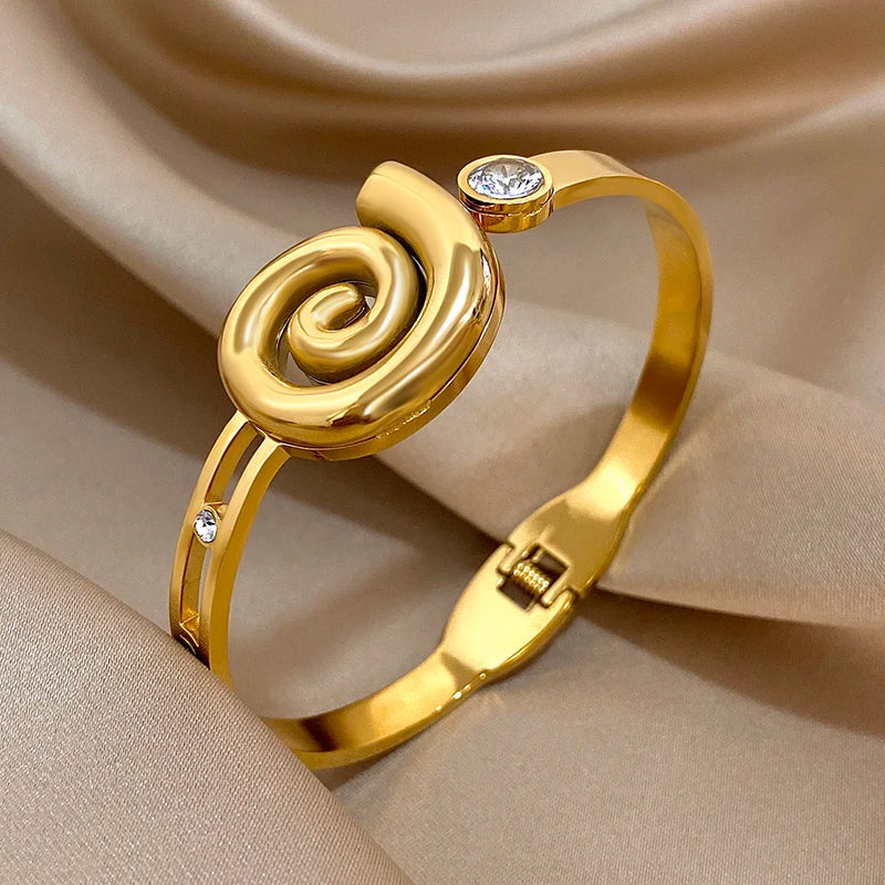 Pulseira Bracelete Espiral Elegante