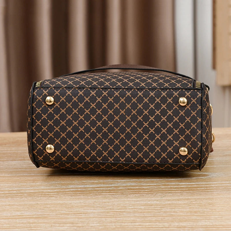 Bolsa Transversal de Luxo com Estampa Xadrez