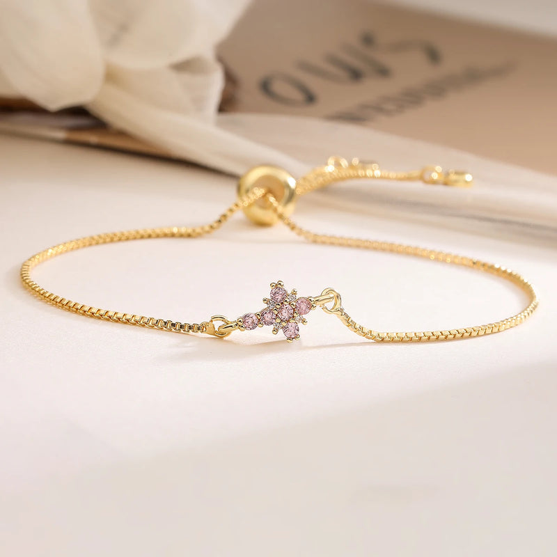 Pulseira Delicada Dourada com Zircônias