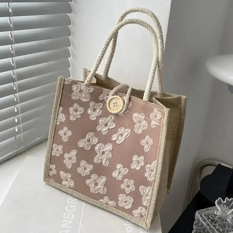 Bolsa de Linho e Jacquard - Estilo Casual Chic