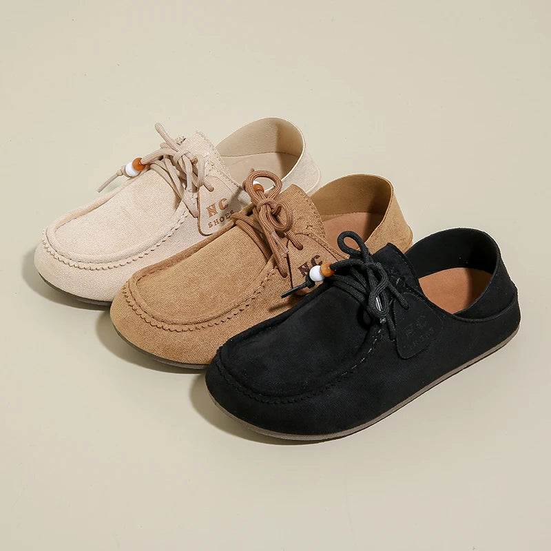 Mocassim Vintage de Camurça Estilo Britânico