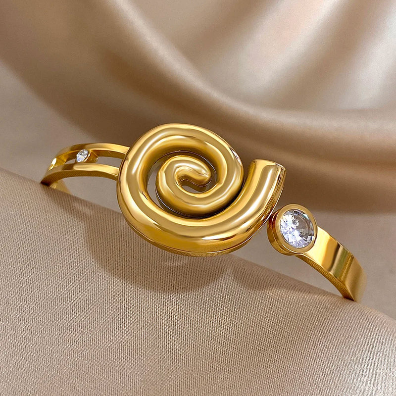 Pulseira Bracelete Espiral Elegante