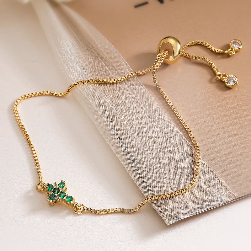 Pulseira Delicada Dourada com Zircônias