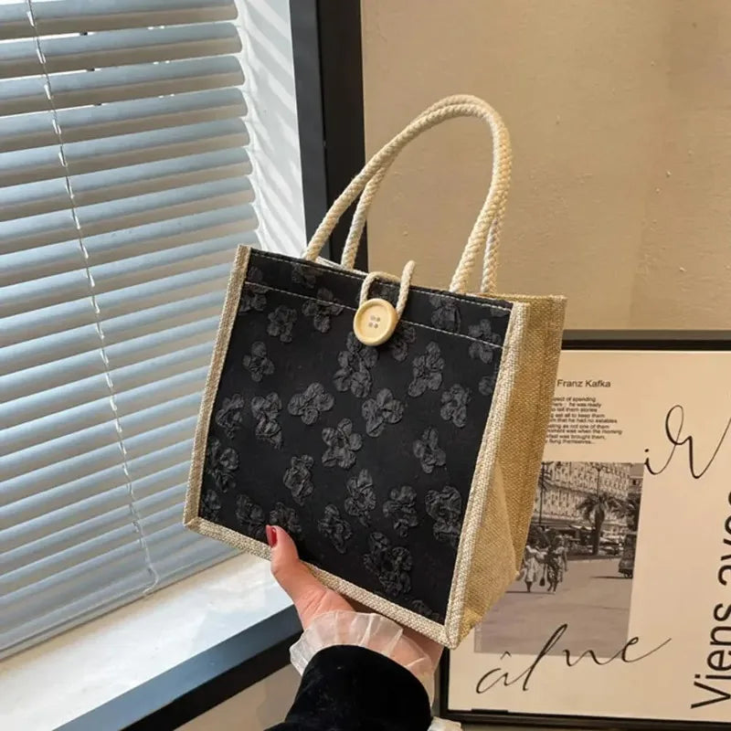 Bolsa de Linho e Jacquard - Estilo Casual Chic