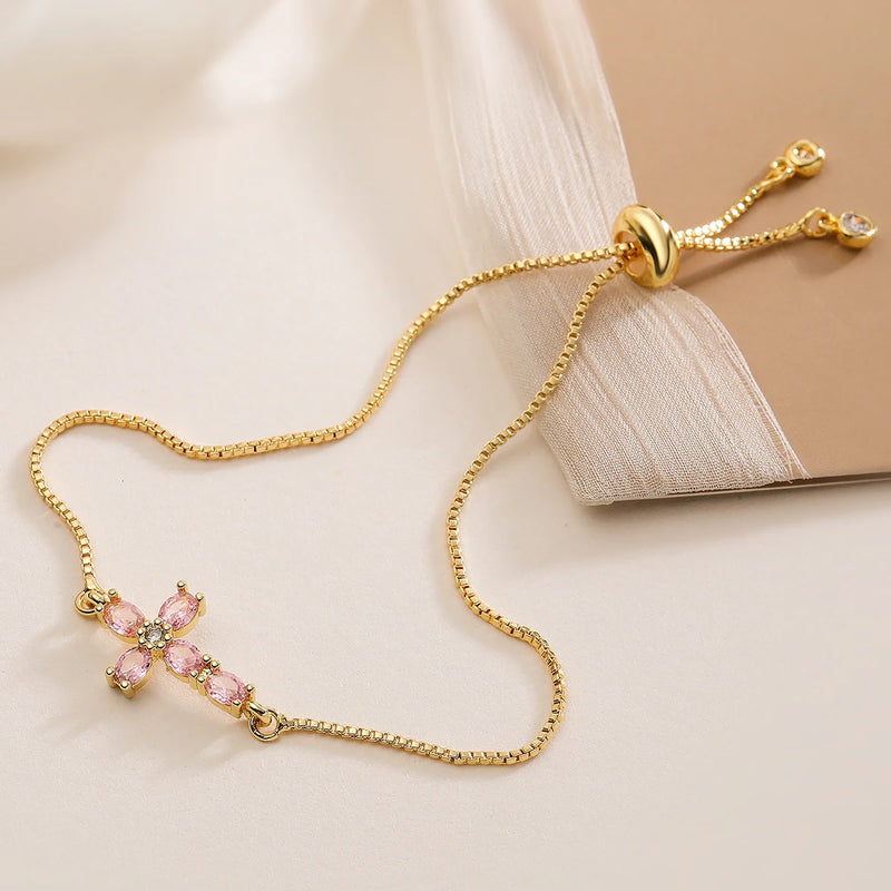 Pulseira Delicada Dourada com Zircônias